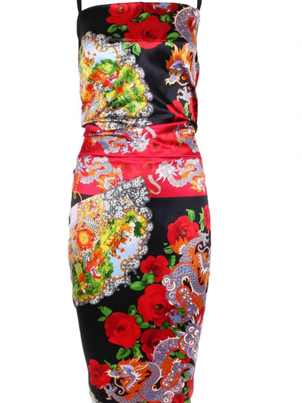 Dolce & Gabbana 1999 Archival Dragon & Rose Silk Dress IT 42 FIT Museum - Picture 3 of 8